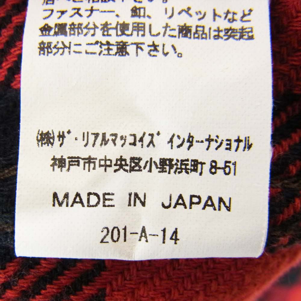 The REAL McCOY'S ザリアルマッコイズ JOE McCOY ジョーマッコイ 8HOUR UNION エイトアワー ユニオン ヘビーネル チェック 長袖 シャツ レッド系 16【中古】