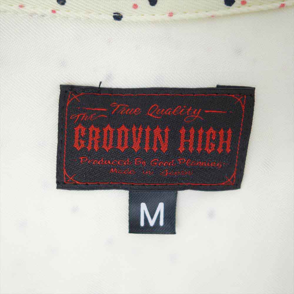 グルービンハイ レーヨン ドット 開襟 オープンカラー 長袖シャツ ベージュ系 M【中古】