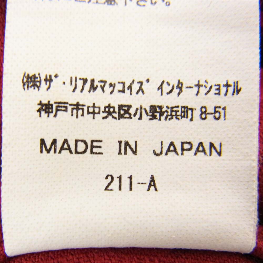 The REAL McCOY'S ザリアルマッコイズ JOE McCOY ジョーマッコイ 8HOUR UNION エイトアワー ユニオン コーデュロイ チェック 長袖 シャツ レッド系 15【中古】