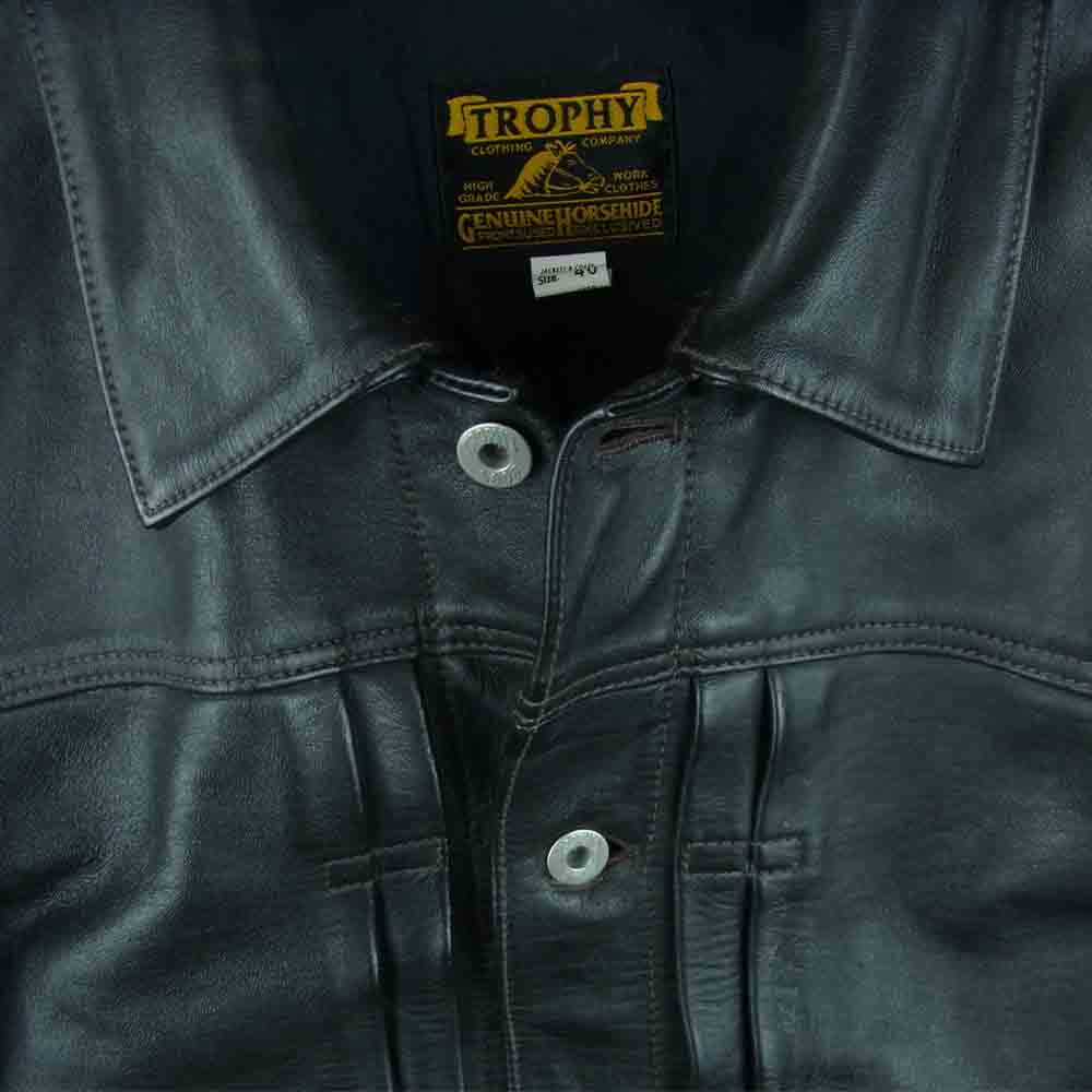 トロフィークロージング 1st タイプ ホースハイド レザー ジャケット ブラック系 40【中古】