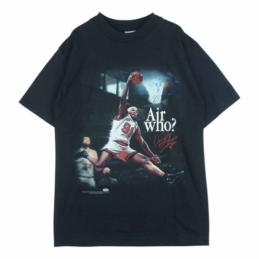 ムリナ 米国製 デニス ロッドマン 90s プリント 半袖 Tシャツ コットン ブラック系 M【中古】