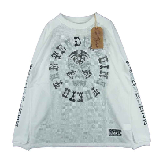 TENDERLOIN テンダーロイン MIX MESH JERSEY BS メッシュ L/S 長袖 Tシャツ ボルネオスカル ホワイト系 M【新古品】【未使用】【中古】
