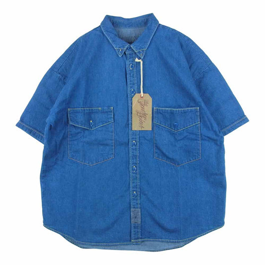 TENDERLOIN テンダーロイン WORK SHT B.D DENIM S/S WASH 半袖 ワーク シャツ インディゴブルー系 M【新古品】【未使用】【中古】