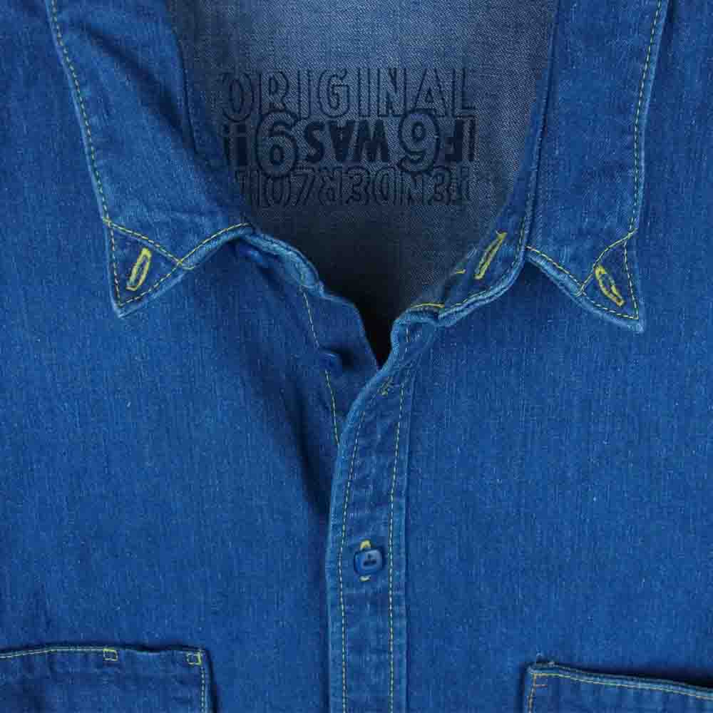TENDERLOIN テンダーロイン WORK SHT B.D DENIM S/S WASH 半袖 ワーク シャツ インディゴブルー系 M【新古品】【未使用】【中古】