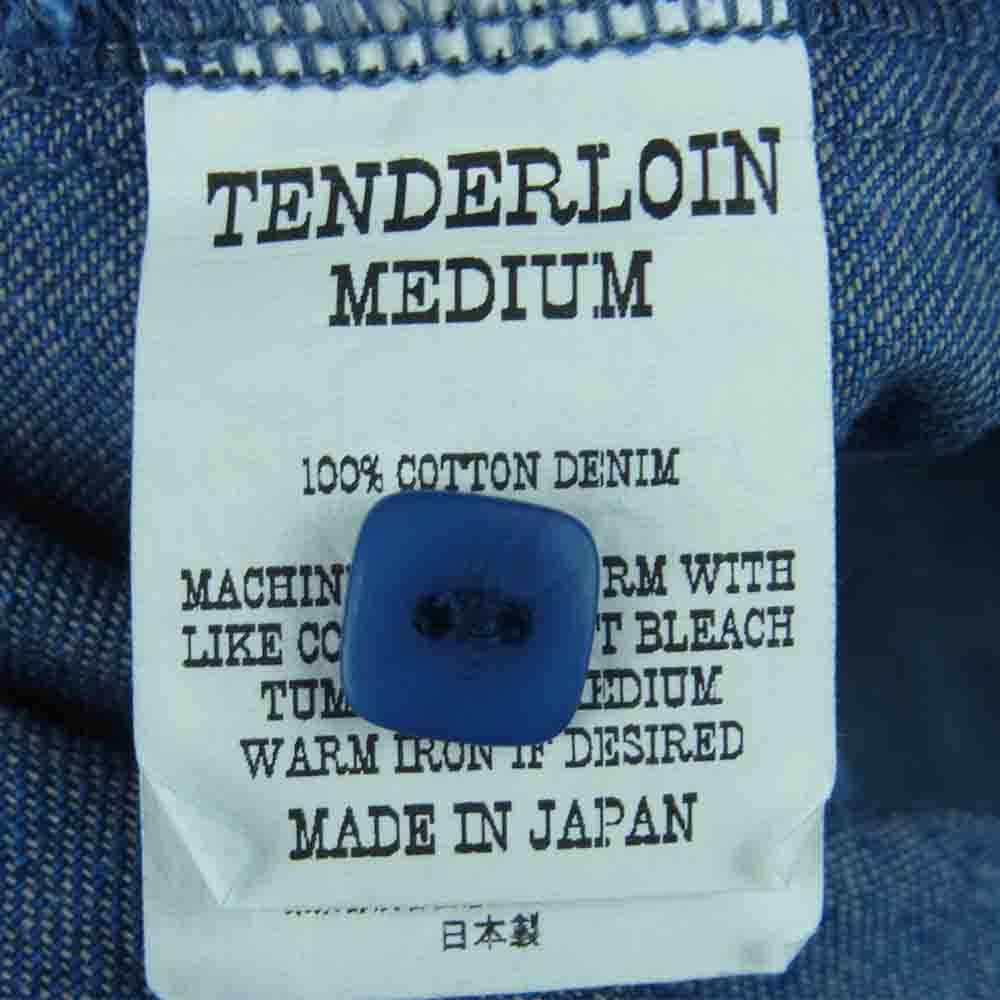 TENDERLOIN テンダーロイン WORK SHT B.D DENIM S/S WASH 半袖 ワーク シャツ インディゴブルー系 M【新古品】【未使用】【中古】