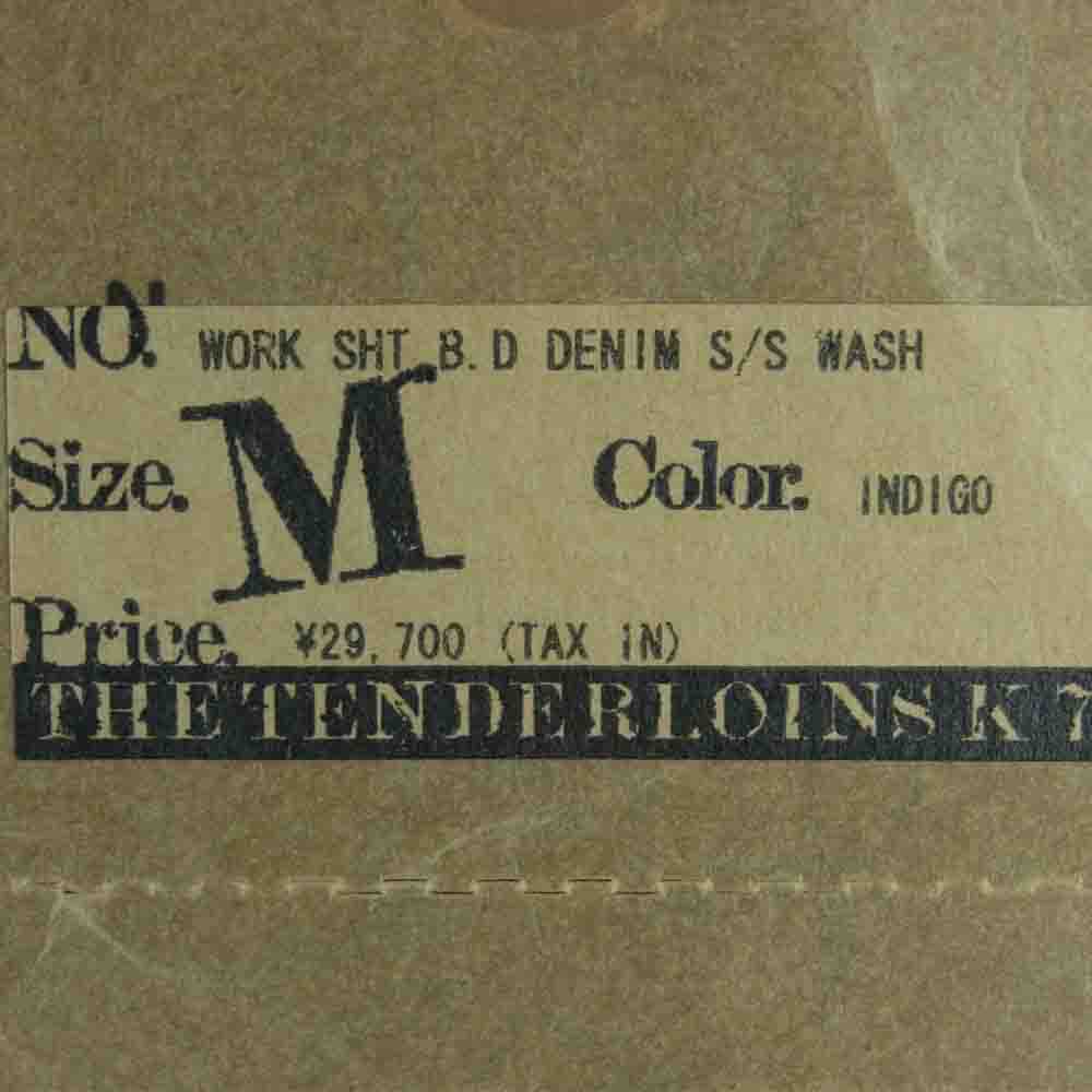 TENDERLOIN テンダーロイン WORK SHT B.D DENIM S/S WASH 半袖 ワーク シャツ インディゴブルー系 M【新古品】【未使用】【中古】