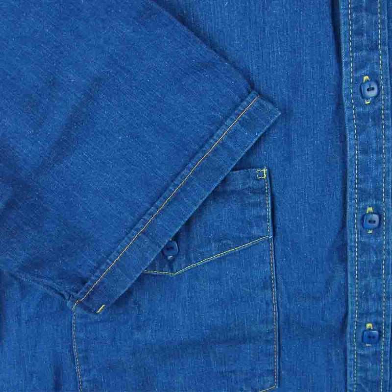 TENDERLOIN テンダーロイン WORK SHT B.D DENIM S/S WASH 半袖 ワーク シャツ インディゴブルー系 M【新古品】【未使用】【中古】