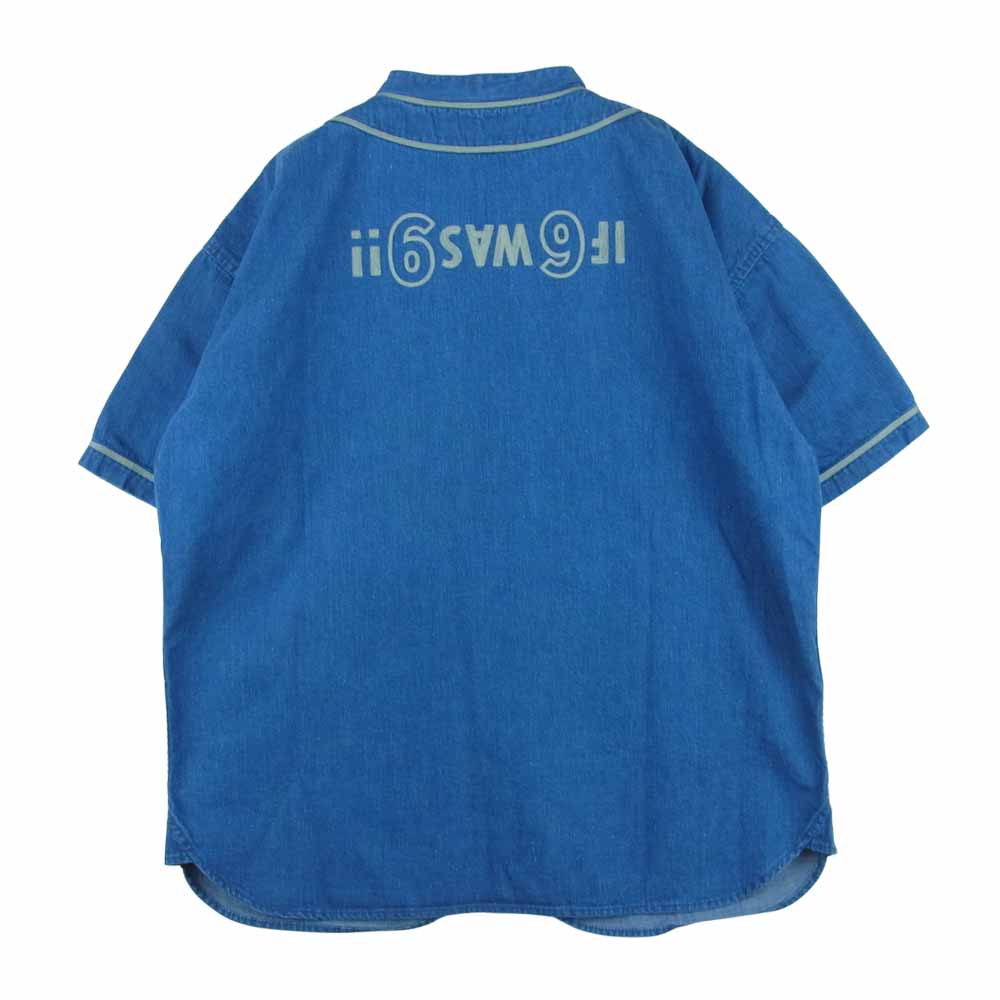 TENDERLOIN テンダーロイン 21SS BASEBALL SHT S/S DENIM RH WASH デニム ベースボール 半袖 シャツ インディゴブルー系 M【極上美品】【中古】