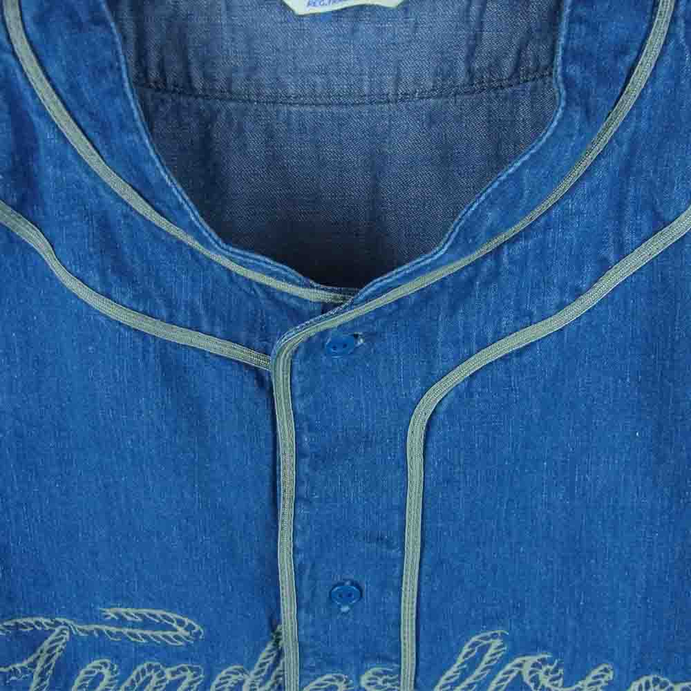 TENDERLOIN テンダーロイン 21SS BASEBALL SHT S/S DENIM RH WASH デニム ベースボール 半袖 シャツ インディゴブルー系 M【極上美品】【中古】