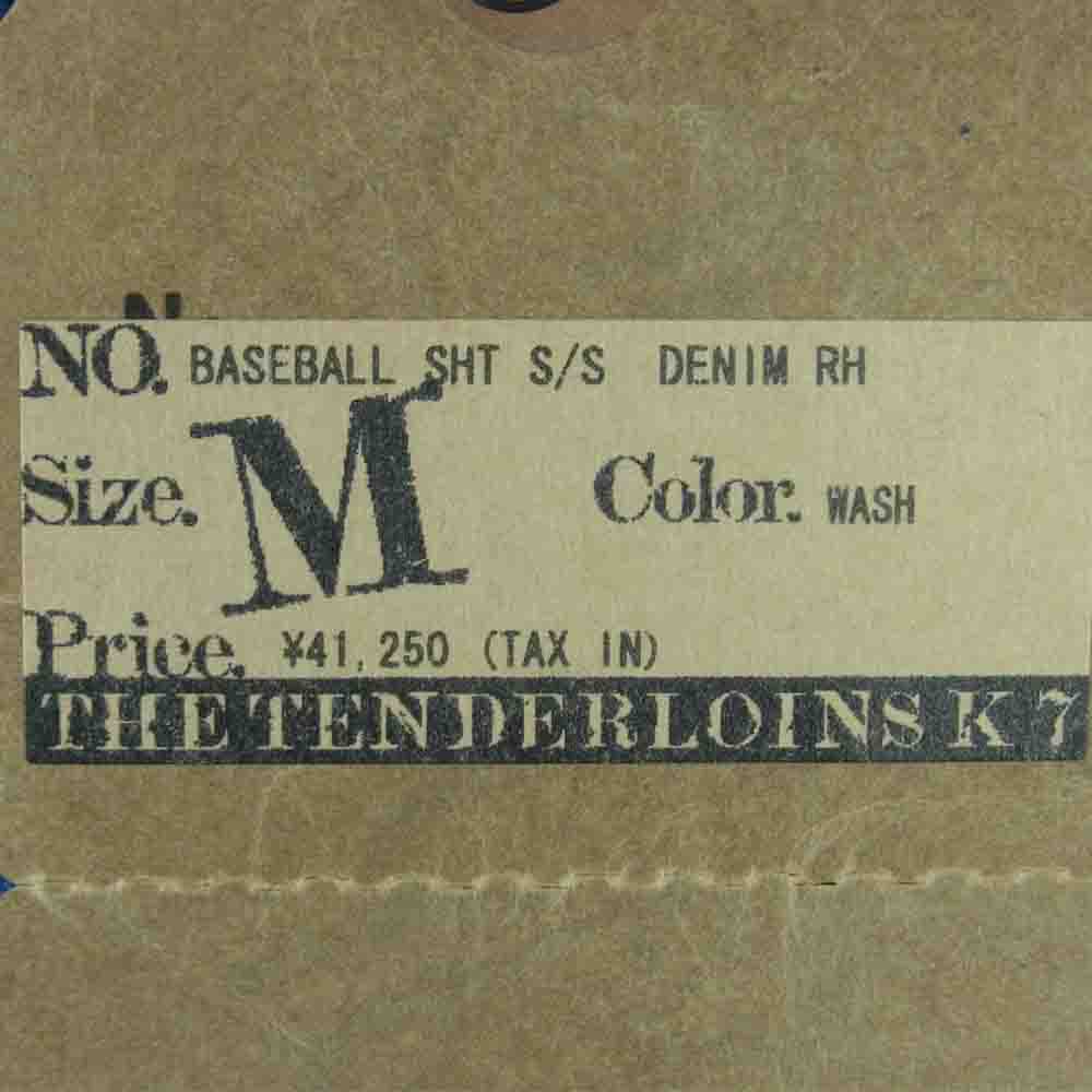 TENDERLOIN テンダーロイン 21SS BASEBALL SHT S/S DENIM RH WASH デニム ベースボール 半袖 シャツ インディゴブルー系 M【極上美品】【中古】