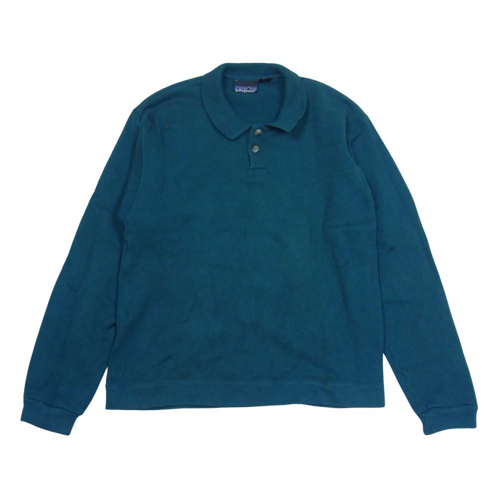 patagonia パタゴニア 98AW 51001 98年 USA製 コットン ニット ポロ セーター グリーン系 L【中古】