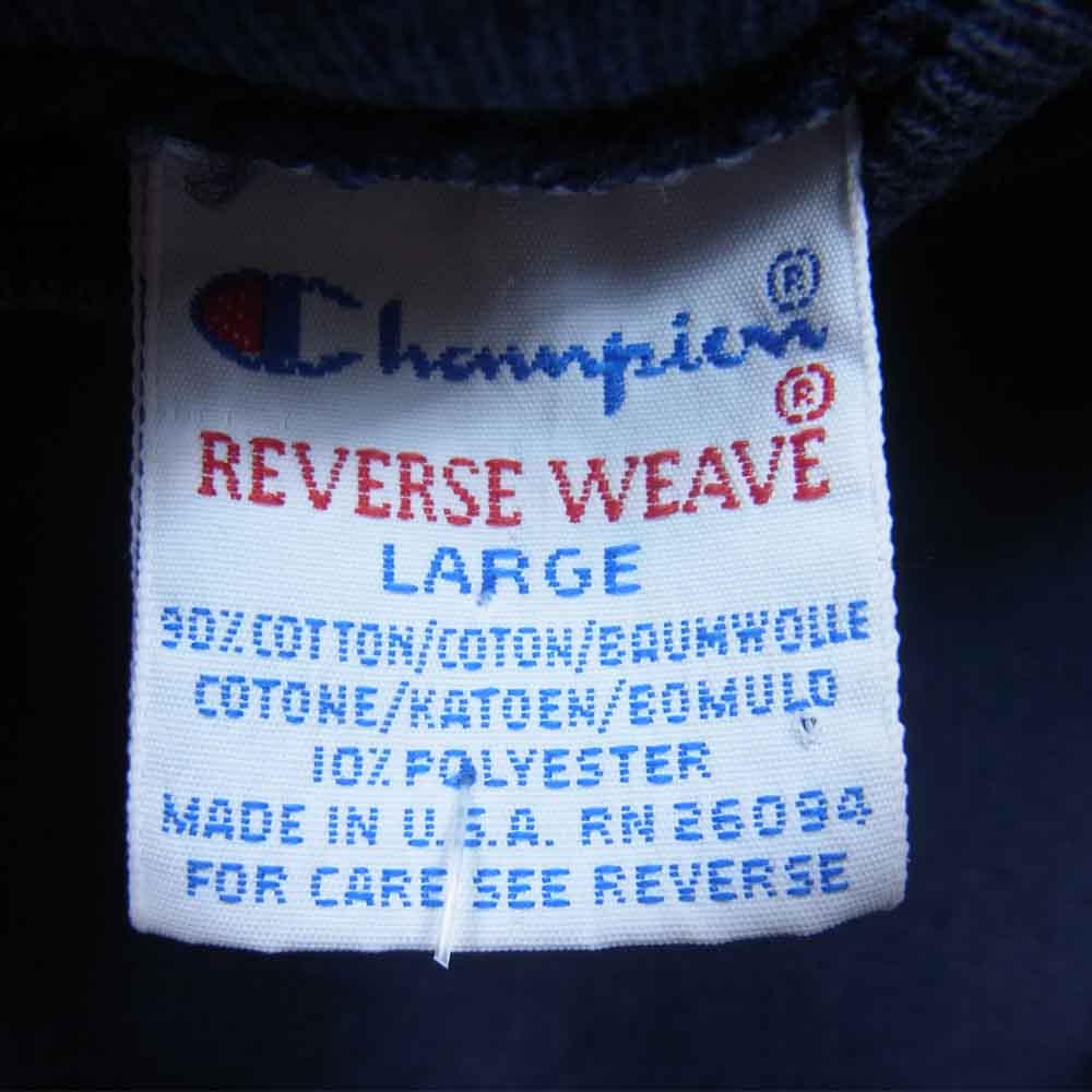 Champion チャンピオン ヴィンテージ USA製 90s 刺繍タグ リバースウィーブ スウェット ネイビー系 L【中古】