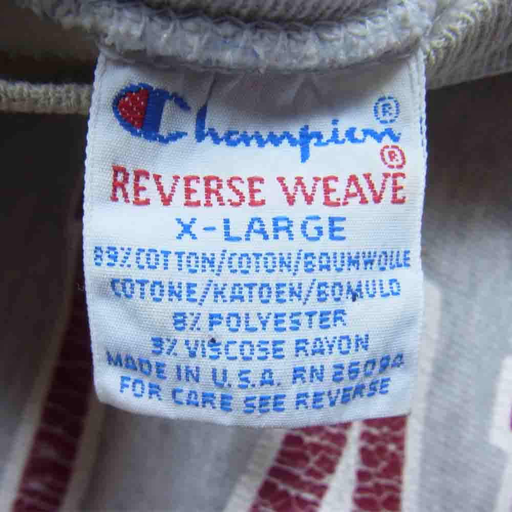Champion チャンピオン ヴィンテージ USA製 90s 刺繍タグ リバースウィーブ 半袖スウェット グレー系 XL【中古】