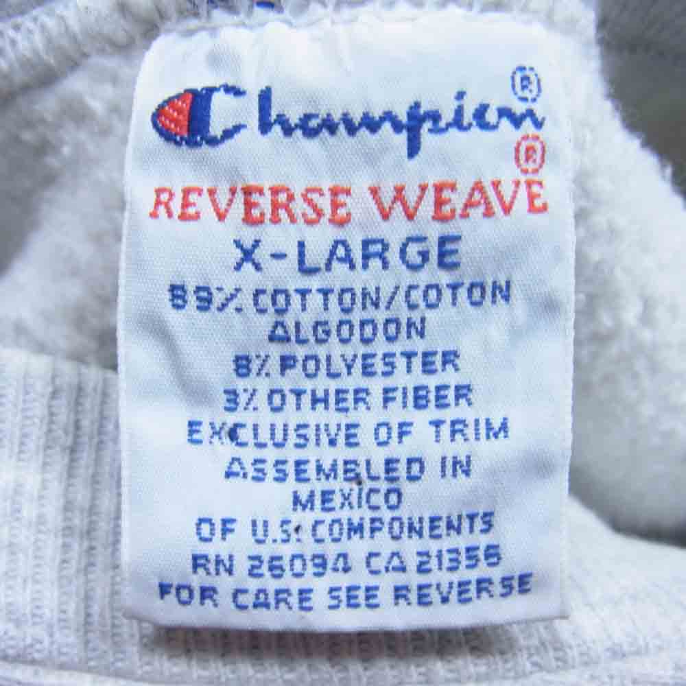 Champion チャンピオン ヴィンテージ 90s 刺繍タグ リバースウィーブ 半袖スウェット グレー系 XL【中古】