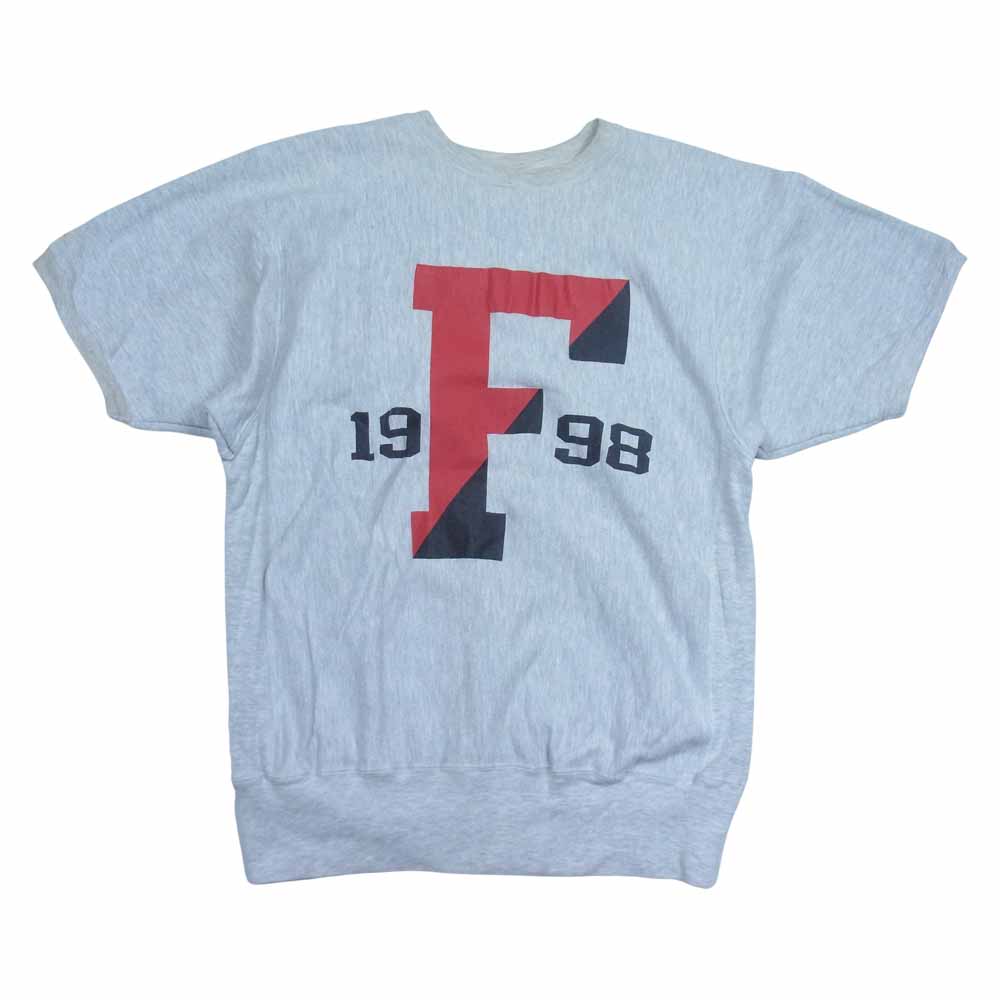 Champion チャンピオン ヴィンテージ 90s 刺繍タグ リバースウィーブ 半袖スウェット グレー系 XL【中古】