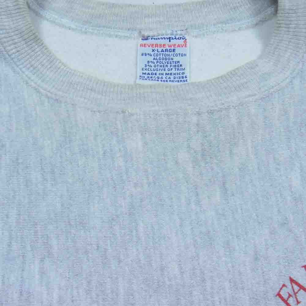 Champion チャンピオン ヴィンテージ 90s 刺繍タグ リバースウィーブ 半袖スウェット グレー系 XL【中古】