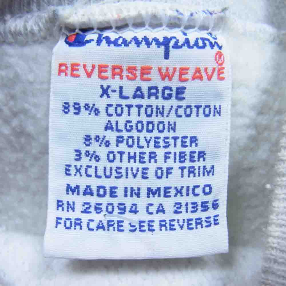 Champion チャンピオン ヴィンテージ 90s 刺繍タグ リバースウィーブ 半袖スウェット グレー系 XL【中古】