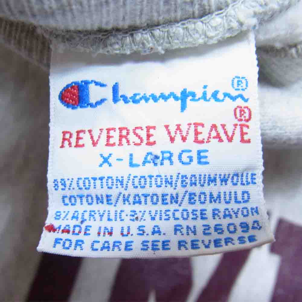 Champion チャンピオン ヴィンテージ USA製 90s 刺繍タグ リバースウィーブ 半袖スウェット グレー系 XL【中古】