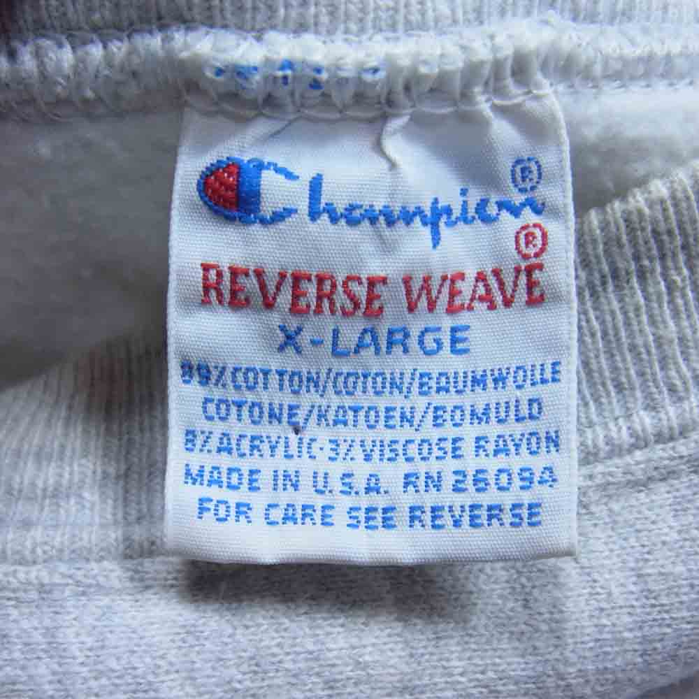 Champion チャンピオン ヴィンテージ USA製 90s 刺繍タグ リバースウィーブ 半袖スウェット グレー系 XL【中古】