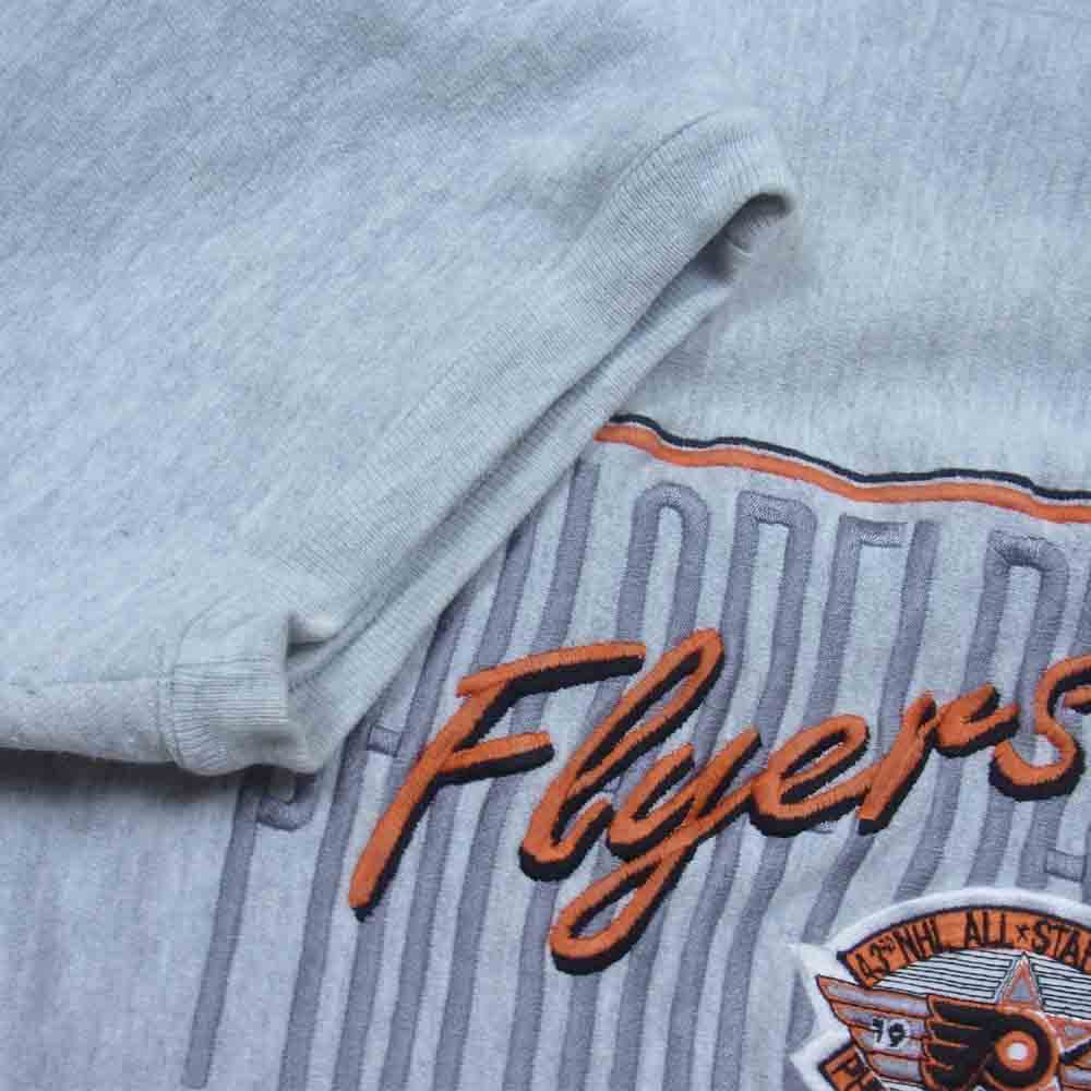 Champion チャンピオン ヴィンテージ USA製 90s 刺繍タグ リバースウィーブ 半袖スウェット グレー系 XL【中古】