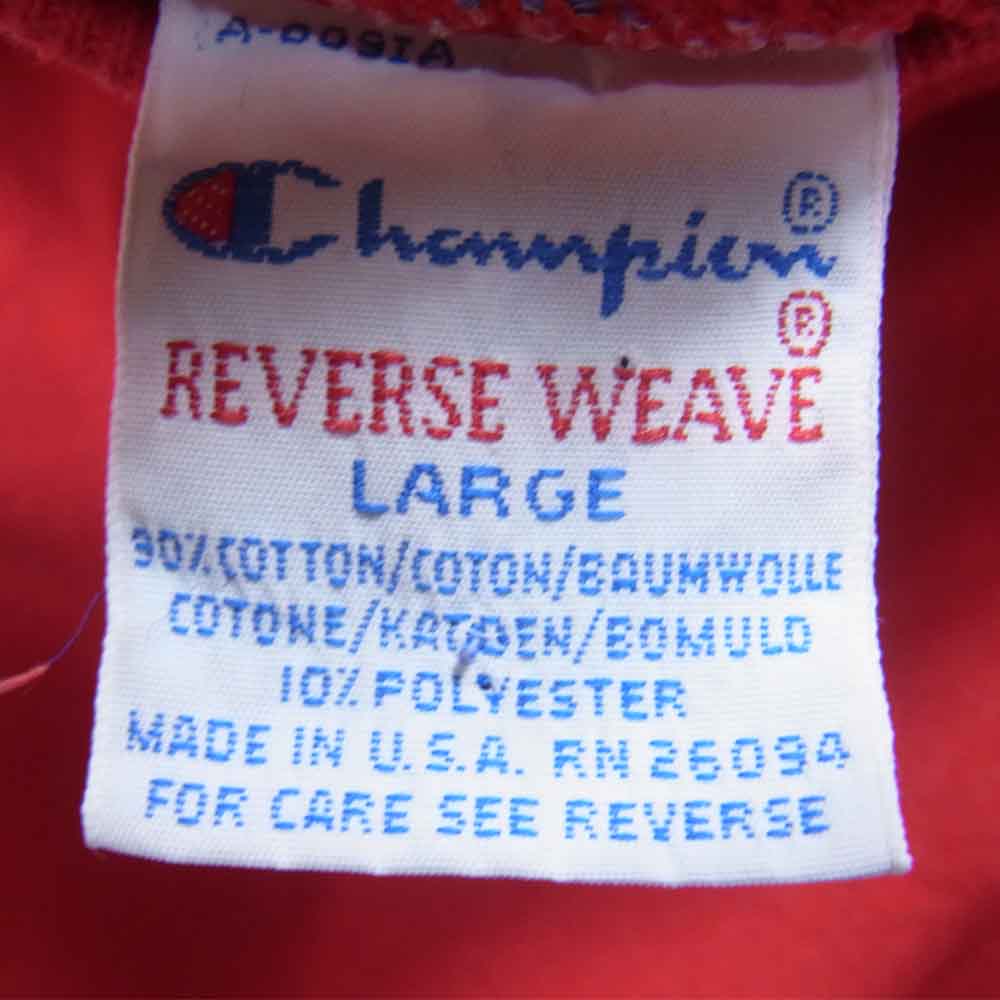 Champion チャンピオン ヴィンテージ USA製 90s リバースウィーブ スウェット レッド系 L【中古】