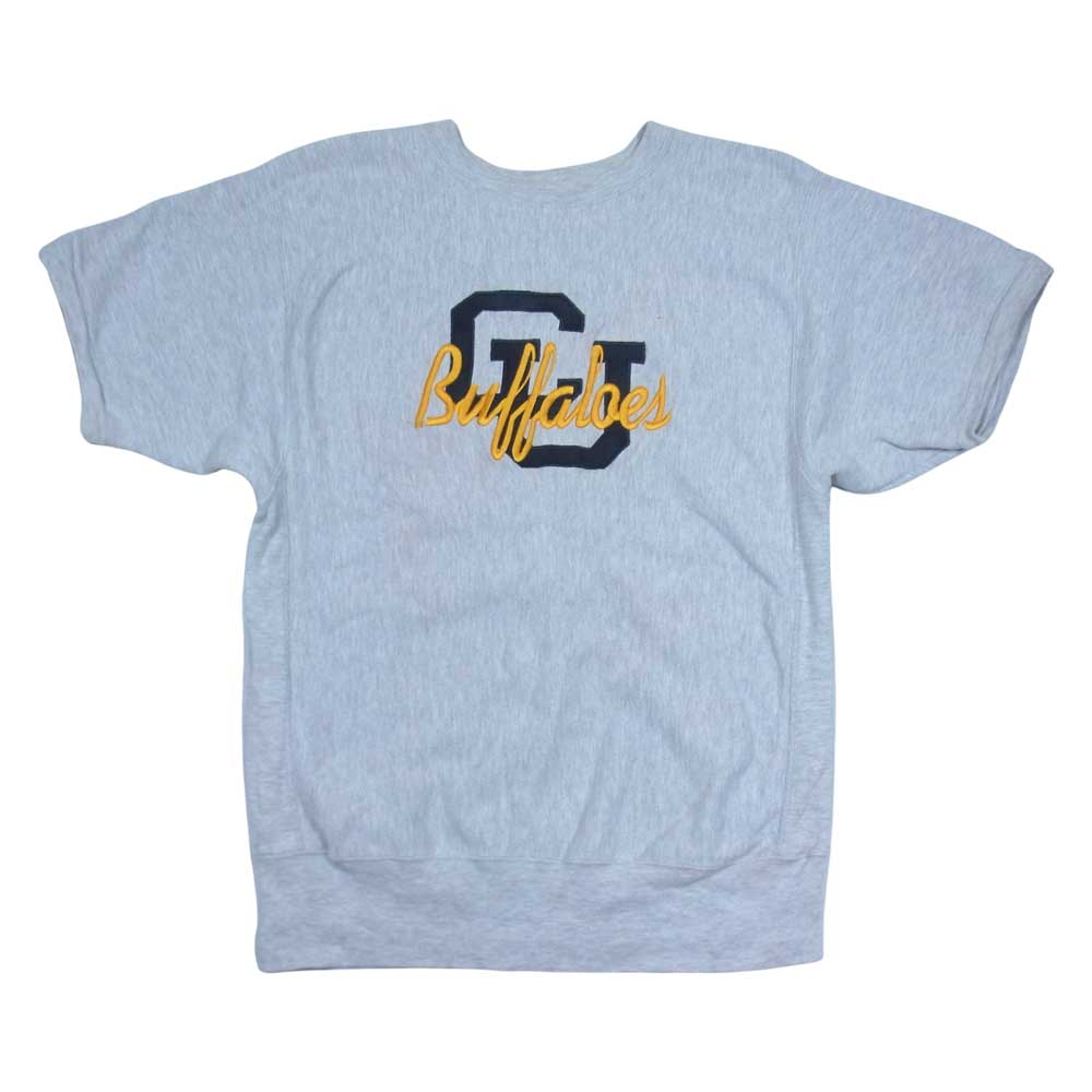 Champion チャンピオン ヴィンテージ USA製 90s 刺繍タグ リバースウィーブ 半袖スウェット グレー系 XL【中古】