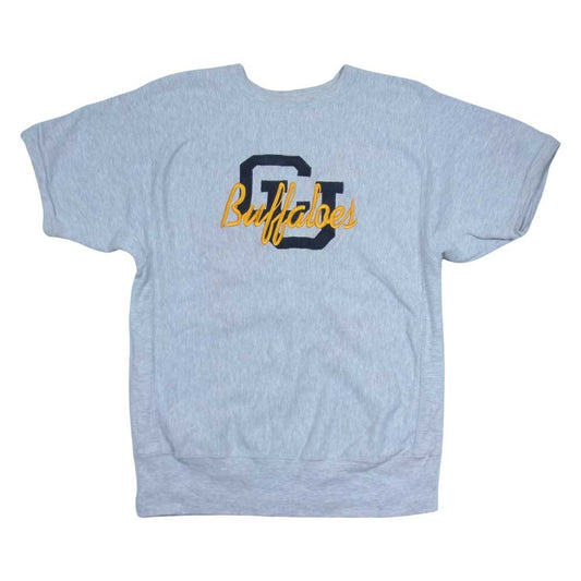 Champion チャンピオン ヴィンテージ USA製 90s 刺繍タグ リバースウィーブ 半袖スウェット グレー系 XL【中古】