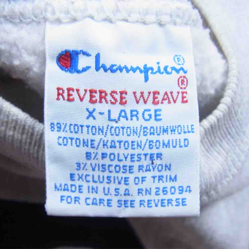 Champion チャンピオン ヴィンテージ USA製 90s 刺繍タグ リバースウィーブ 半袖スウェット グレー系 XL【中古】