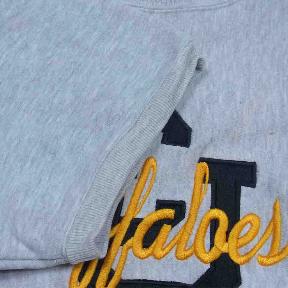 Champion チャンピオン ヴィンテージ USA製 90s 刺繍タグ リバースウィーブ 半袖スウェット グレー系 XL【中古】