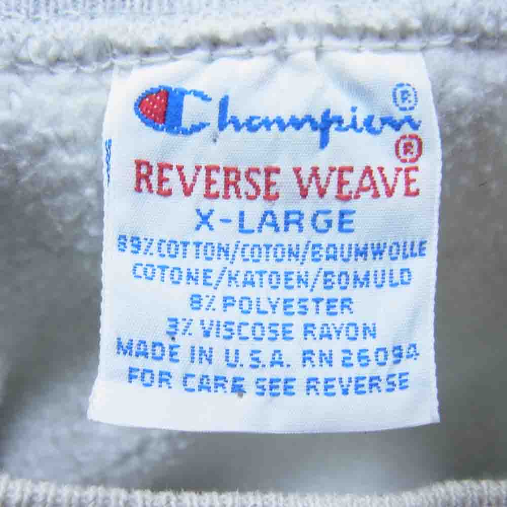 Champion チャンピオン ヴィンテージ USA製 90s 刺繍タグ リバースウィーブ 半袖スウェット グレー系 XL【中古】