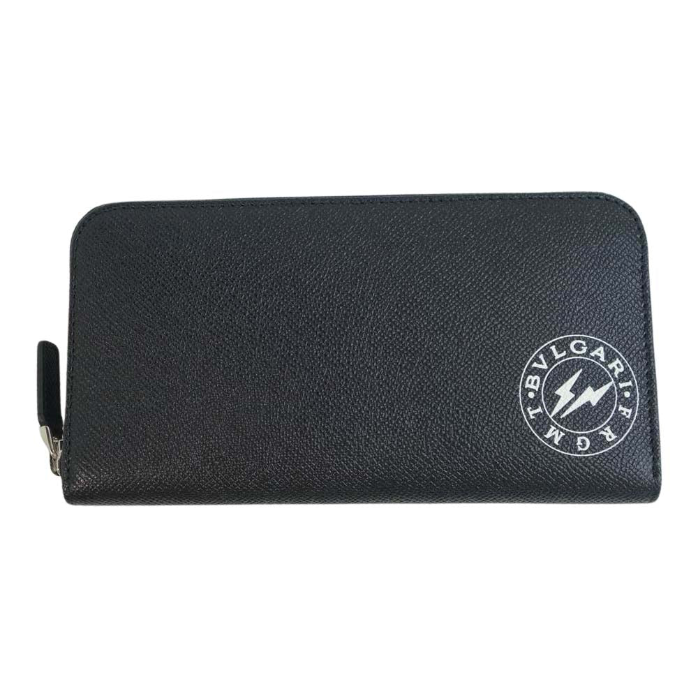 BVLGARI ブルガリ × FRAGMENT by Hiroshi Fujiwara フラグメント ラウンド ファスナー 長財布 ブラック系【新古品】【未使用】【中古】