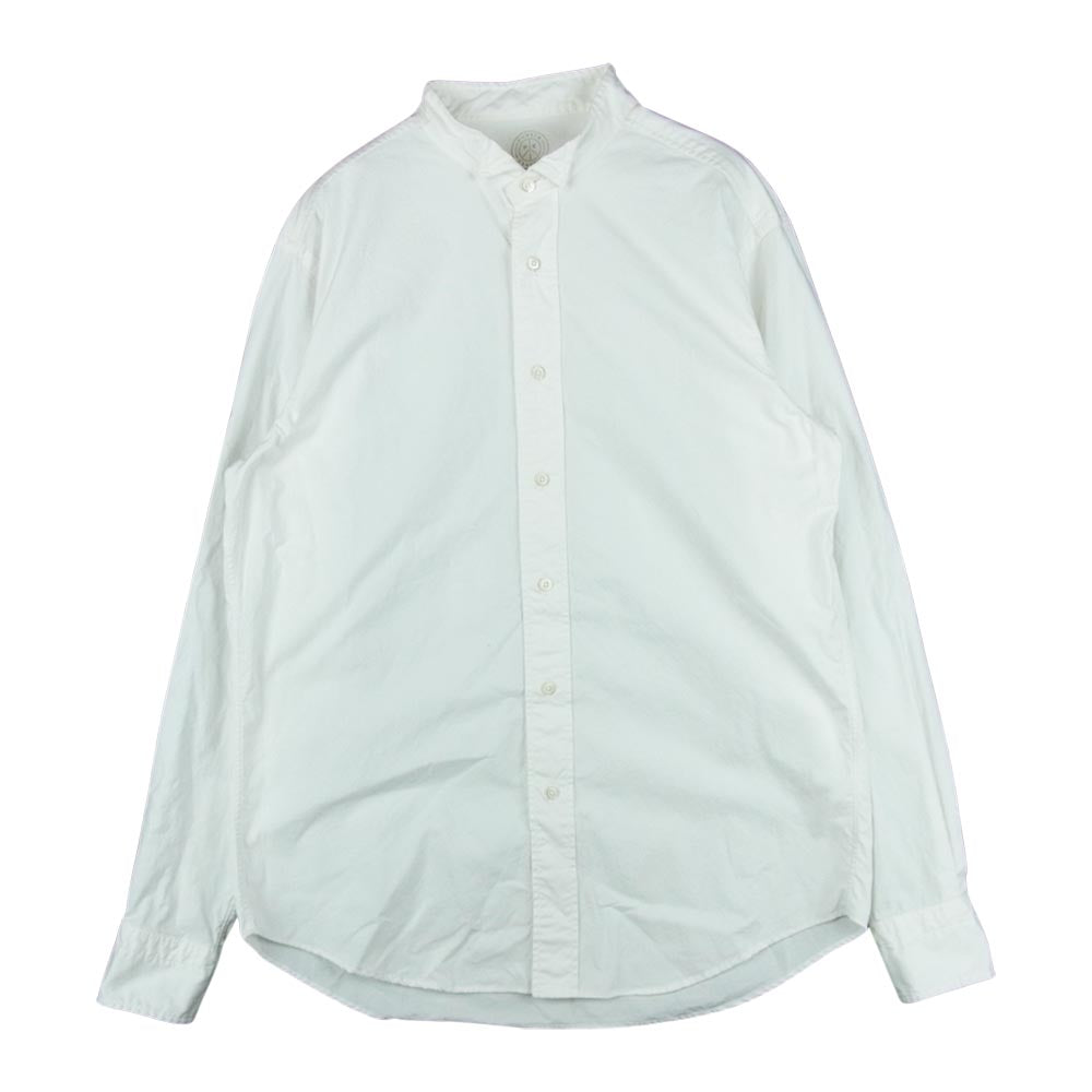 PORTER CLASSIC ポータークラシック バンドカラー レギュラー 長袖 シャツ コットン 日本製 ホワイト系 L【中古】