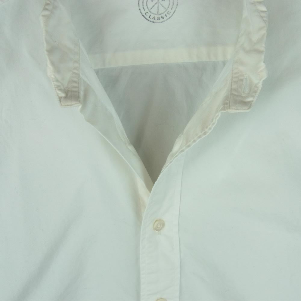 PORTER CLASSIC ポータークラシック バンドカラー レギュラー 長袖 シャツ コットン 日本製 ホワイト系 L【中古】