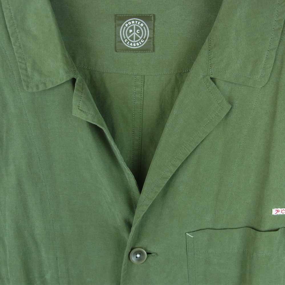 PORTER CLASSIC ポータークラシック TENCEL COAT テンセル シャツ ガウン コート グリーン系 3【中古】