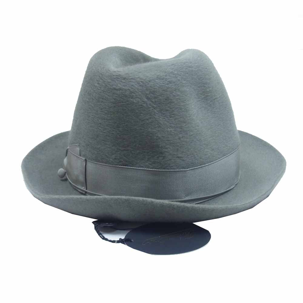 ボルサリーノ Cervelt セルベルト 中折れ フェルト ハット グレー系 7.5【極上美品】【中古】