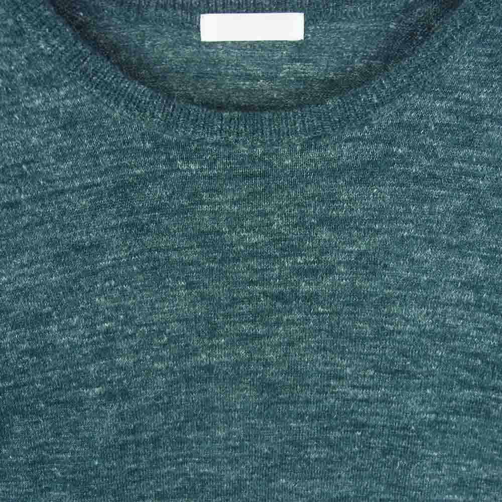 ニュアンス リネン混 アルパカウール ニット 日本製 グリーン系 1【中古】