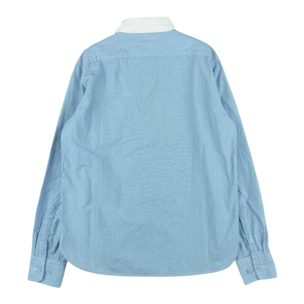 BRU NA BOINNE ブルーナボイン ストライプ 長袖 シャツ コットン 日本製 ライトブルー系 ホワイト系 00【中古】