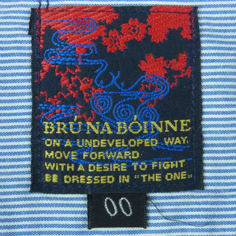 BRU NA BOINNE ブルーナボイン ストライプ 長袖 シャツ コットン 日本製 ライトブルー系 ホワイト系 00【中古】