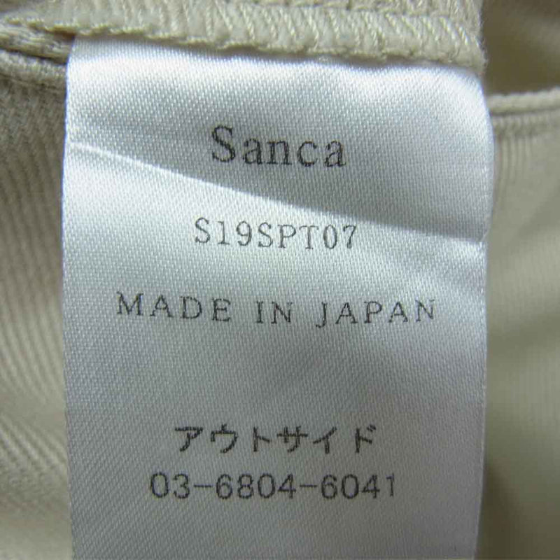 サンカ S19SPT07 テーパード チノ パンツ コットン 日本製 ホワイト系 1【中古】