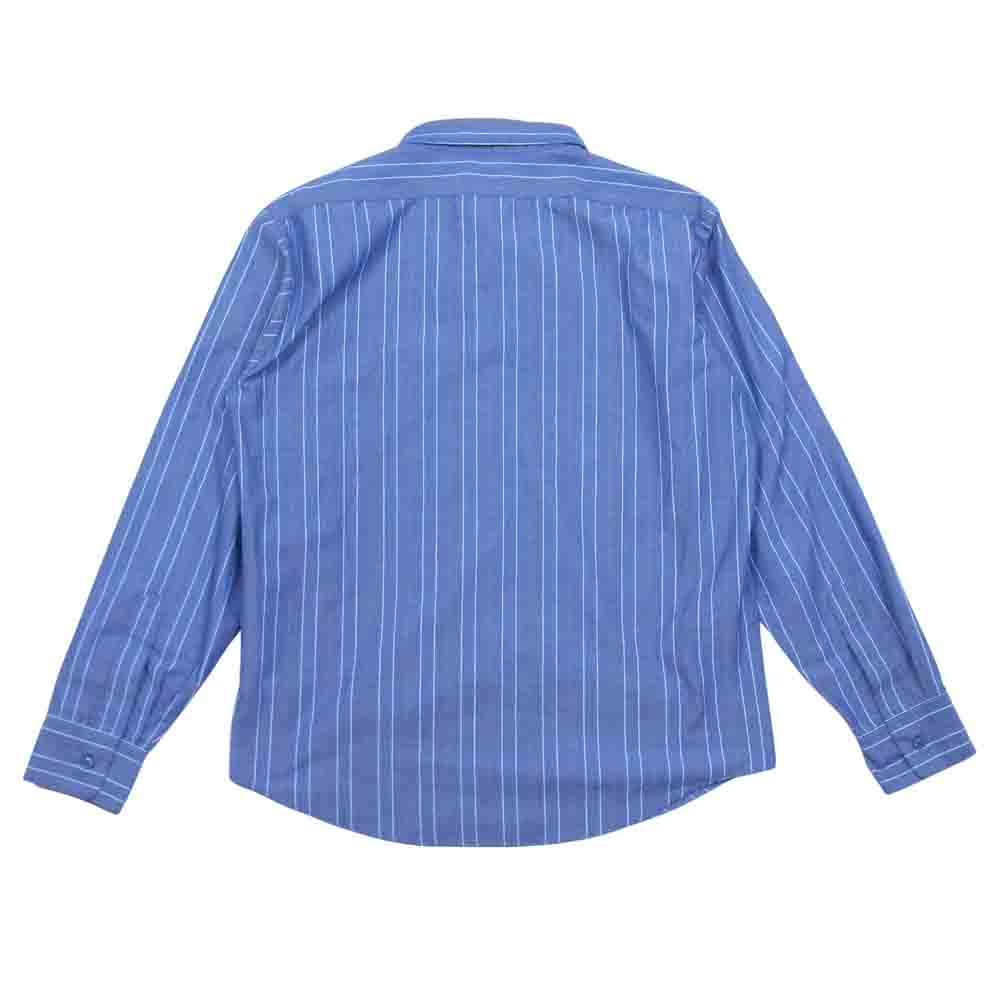 TENDERLOIN テンダーロイン T-STRIPE WORK SHIT BD ボタンダウン ストライプ ワッペン 長袖 シャツ ブルー系 XS【中古】