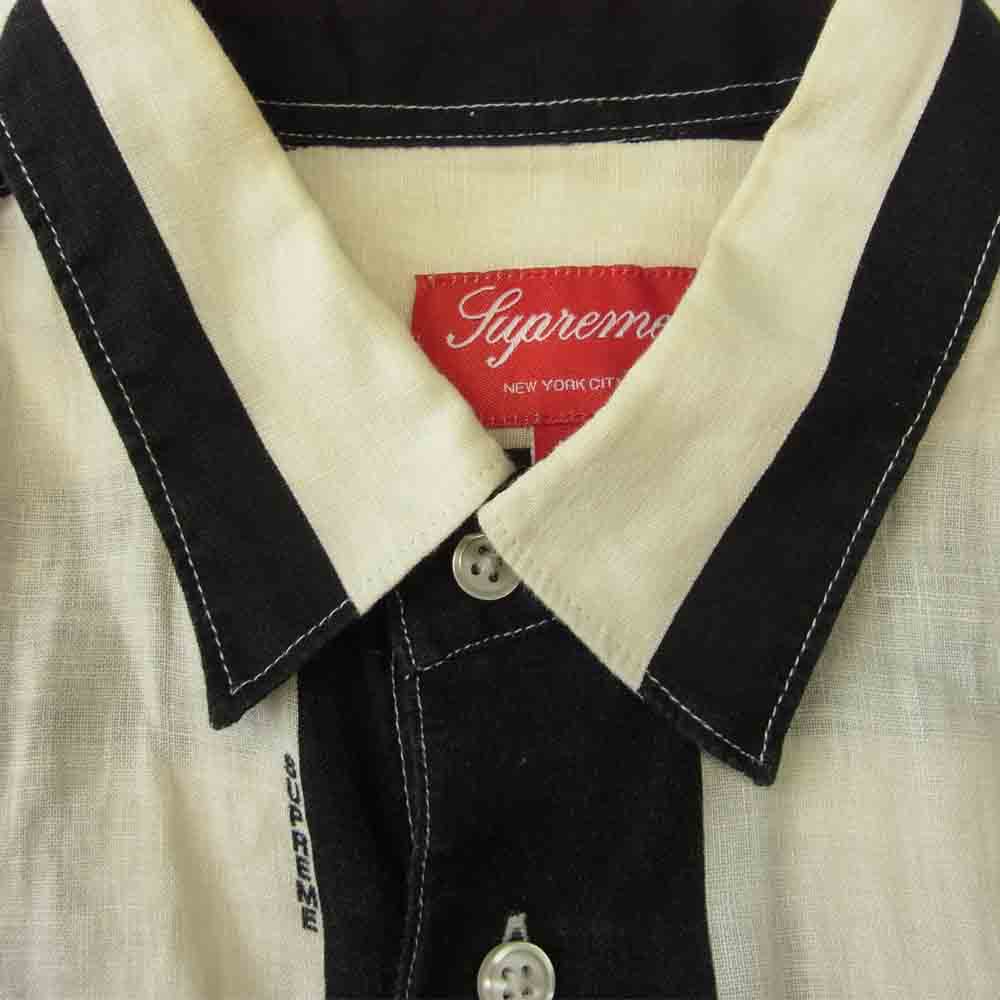Supreme シュプリーム 18SS Wide Stripe Shirt ワイド ストライプ 半袖 シャツ ホワイト系 ブラック系【中古】