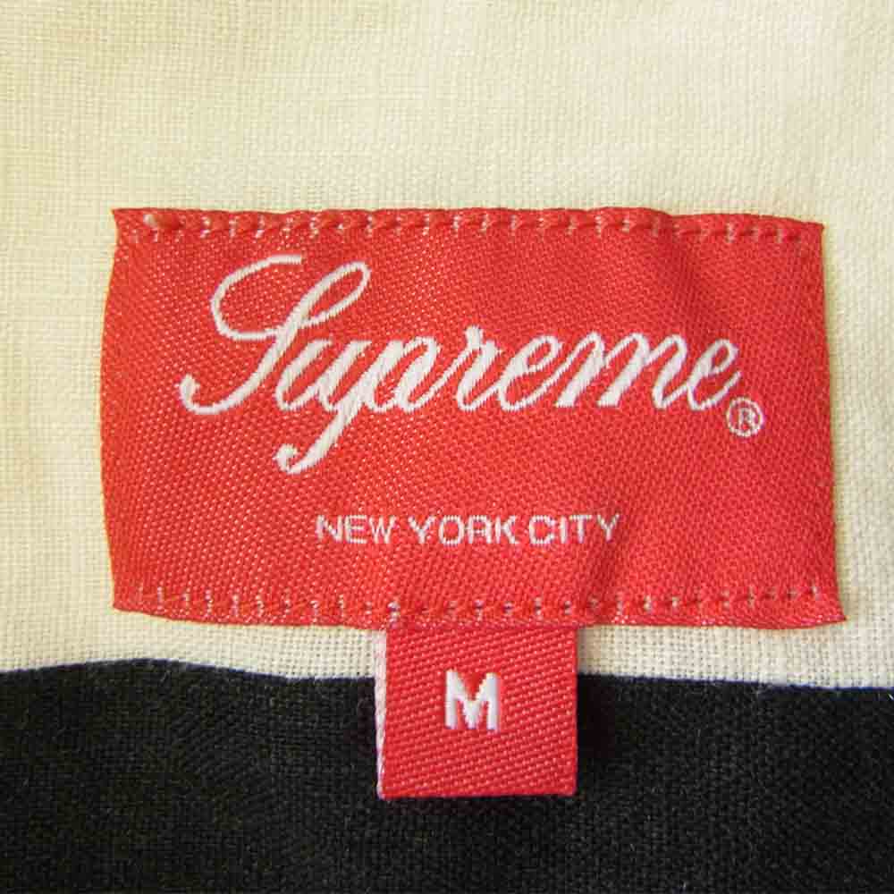 Supreme シュプリーム 18SS Wide Stripe Shirt ワイド ストライプ 半袖 シャツ ホワイト系 ブラック系【中古】