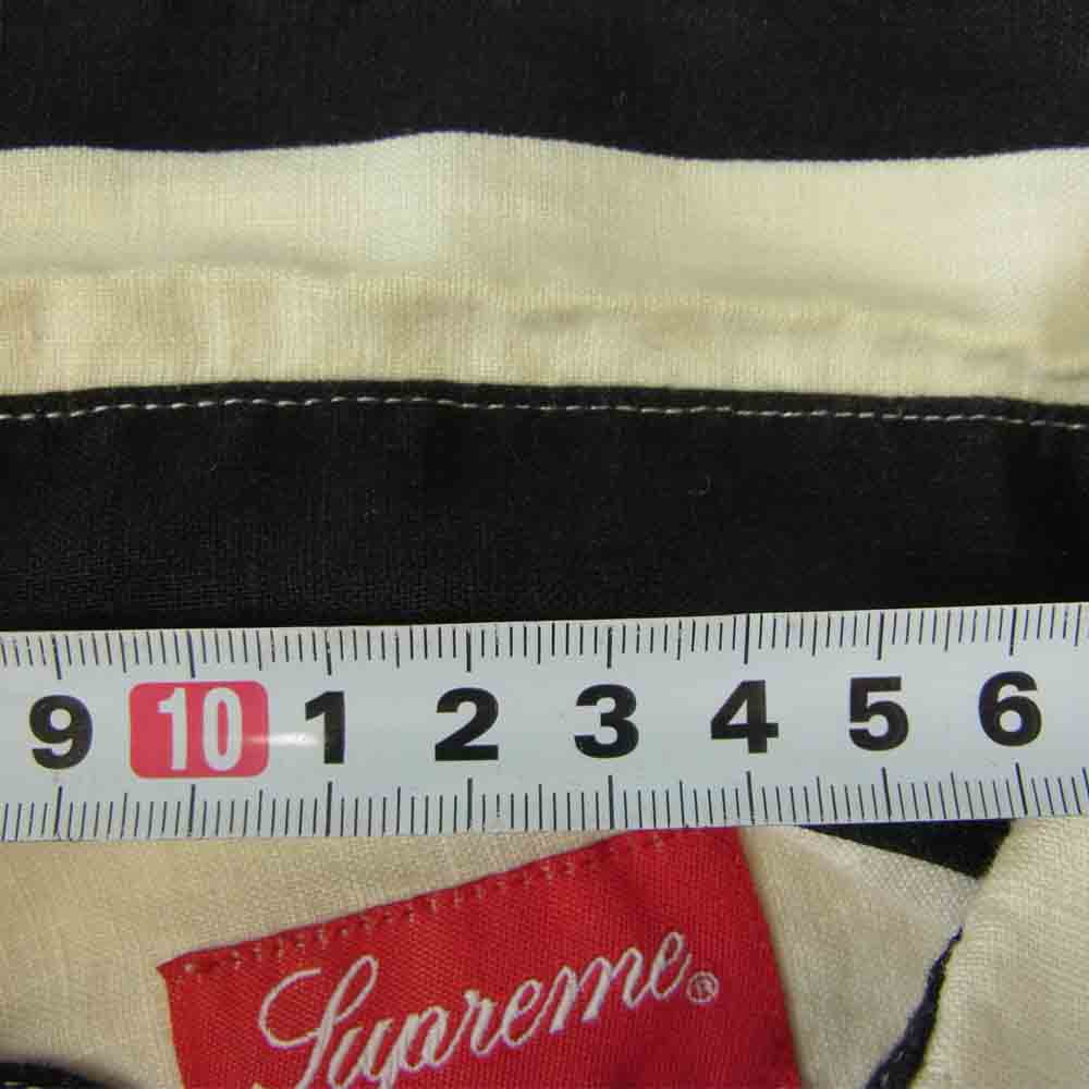 Supreme シュプリーム 18SS Wide Stripe Shirt ワイド ストライプ 半袖 シャツ ホワイト系 ブラック系【中古】