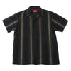 Supreme シュプリーム 19SS Vertical Stripe S/S Shirt ストライプ オープンカラー 間襟 半袖 シャツ ブラック系【中古】