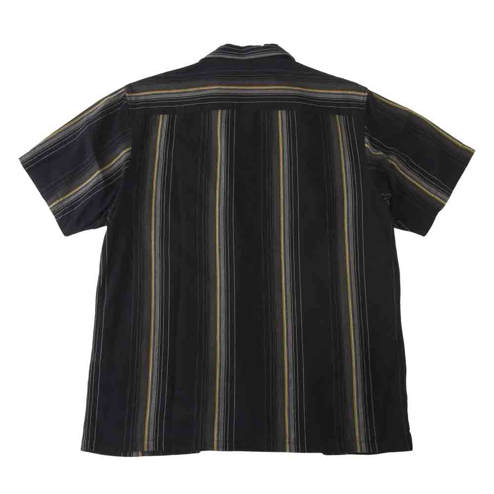 Supreme シュプリーム 19SS Vertical Stripe S/S Shirt ストライプ オープンカラー 間襟 半袖 シャツ ブラック系【中古】