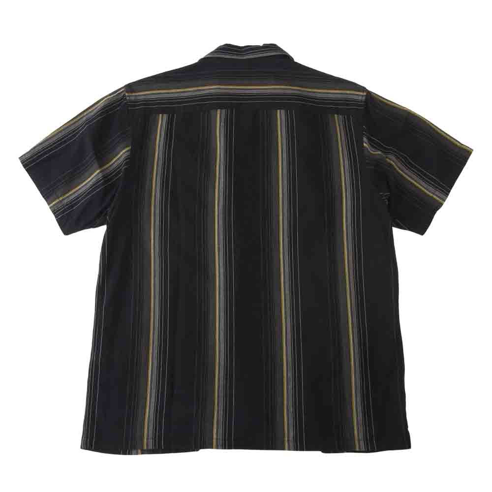 Supreme シュプリーム 19SS Vertical Stripe S/S Shirt ストライプ オープンカラー 間襟 半袖 シャツ  ブラック系【中古】