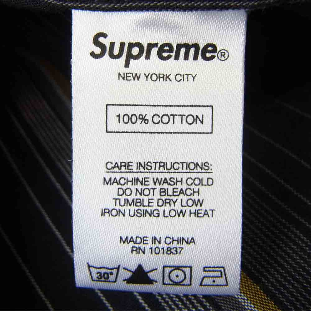 Supreme シュプリーム 19SS Vertical Stripe S/S Shirt ストライプ オープンカラー 間襟 半袖 シャツ ブラック系【中古】