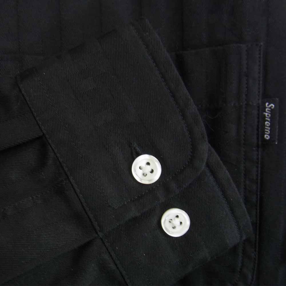 Supreme シュプリーム 20AW Jacguard Stripe Twill Shirt ジャガード ストライプ ボタンダウン 長袖 シャツ ブラック系 M【中古】