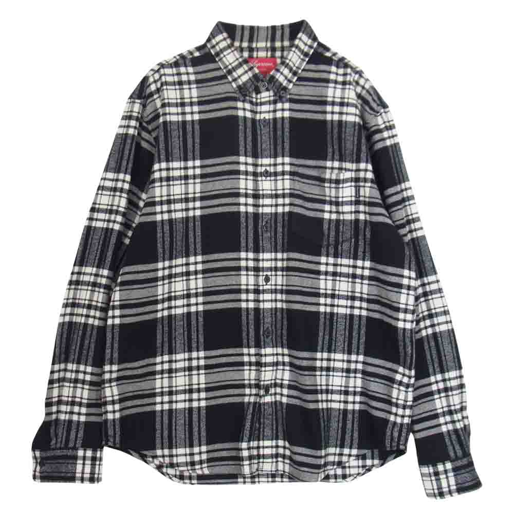 Supreme シュプリーム 19AW Tartan Flannel Shirt タータンチェック フランネル 長袖 シャツ ブラック系 M【中古】