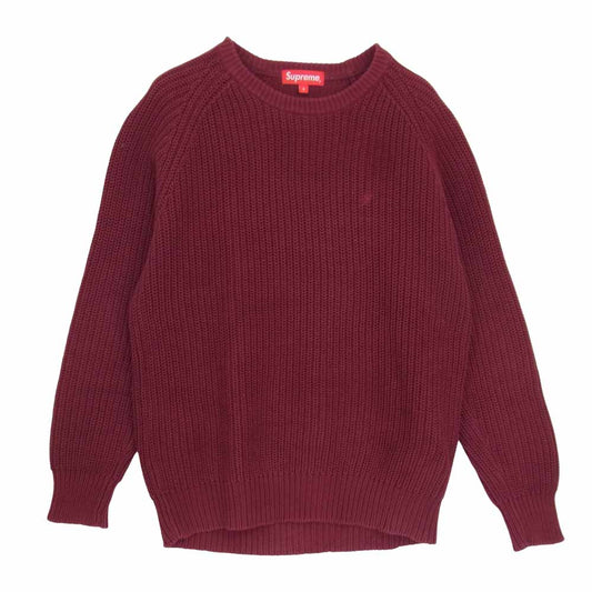 Supreme シュプリーム 14AW Rib Crewneck Sweater リブ クルーネック セーター ニット エンジ系 S【中古】